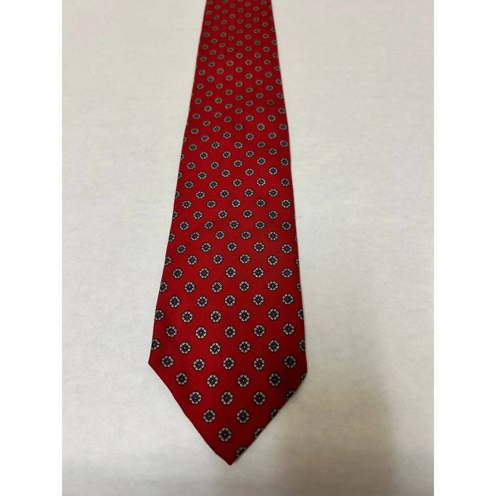 Brooks Brothers Makers Necktie Men's One‎ Size Red Floral Silk Designer Classic